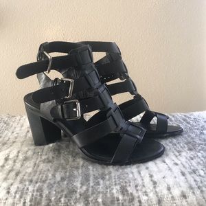 Black Leather gladiator style heals